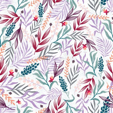 Abstract Floral Seamless Pattern With Trendy Hand Drawn Textures D6b