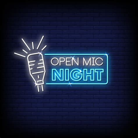Open Mic Night Neon Signs Style Text Vector 2413612 Vector Art At Vecteezy