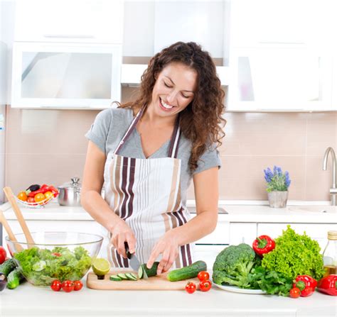 Woman Making Salad In The Kitchen Stock Photo Free Download