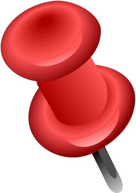 Free Red Push Pin Clip Art