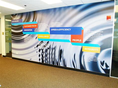 A Large Wall Mural In An Office Building