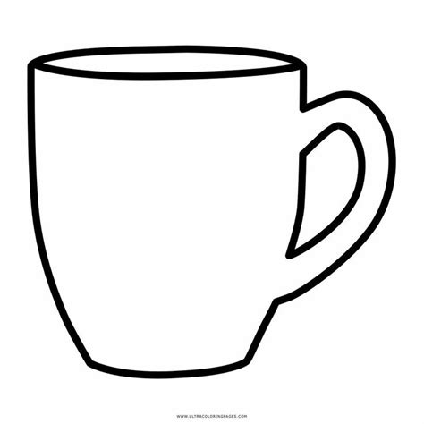 A Black And White Outline Of A Coffee Cup