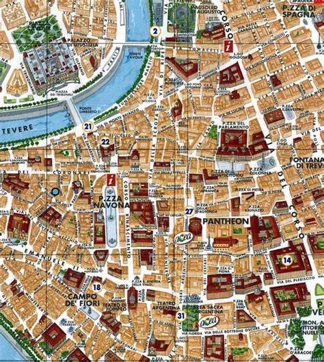 Piazza Navona Rzym Mapa Mapa Rzymu Piazza Navona Lazio Włochy