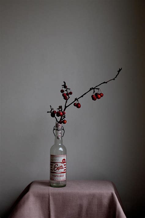 Still Life Of Chinese Cherries On Bottle Photograph By Lilian Bisschop