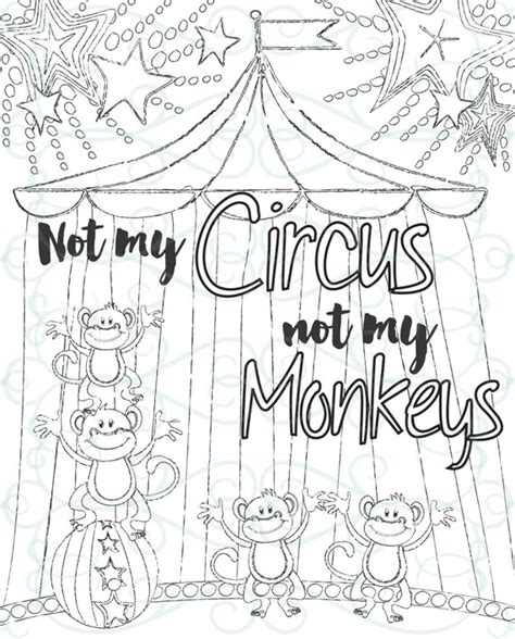 Circus Monkey Coloring Pages