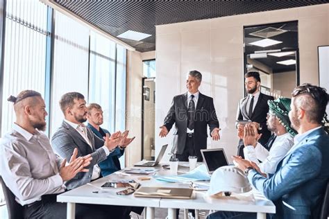 Positive Business People Having A Formal Meeting Stock Image Image Of