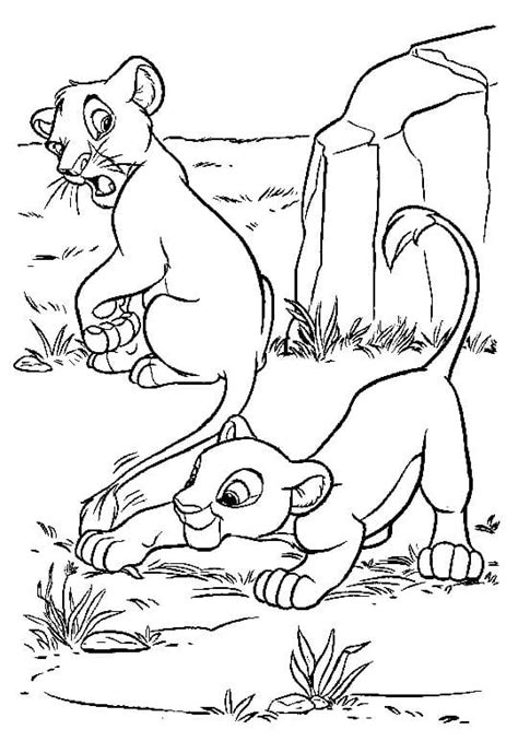 Coloriage Simba Et Nala De Le Roi Lion Télécharger Et Imprimer