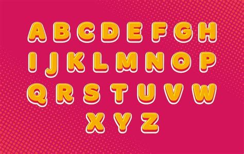 Premium Vector Yellow Typography Alphabet Template Vector