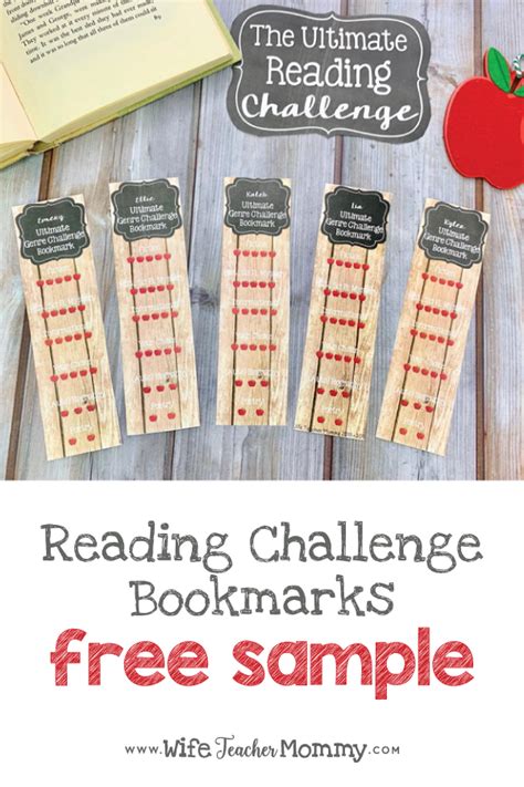 Reading Challenge Bookmarks Freebie Wife Teacher Mommy Reading Challenge Reading Bookmarks
