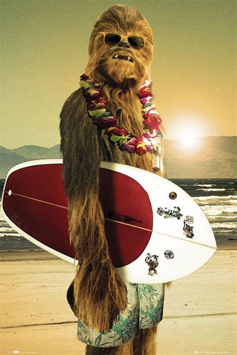 Star Wars Poster Chewbacca Surfin Star Wars Wookie Star Wars Movies