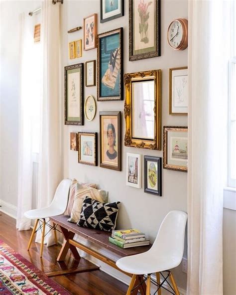 Love The Eclectic Mix Of Art And Frames Hanging In This Gallery Wall
