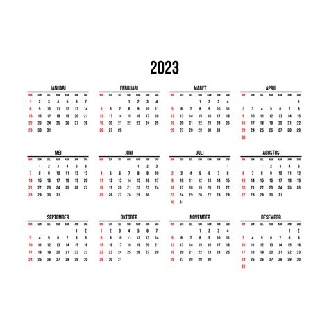 Gambar Kalender Desktop Sederhana Indonesia 2023 Kalender Sederhana