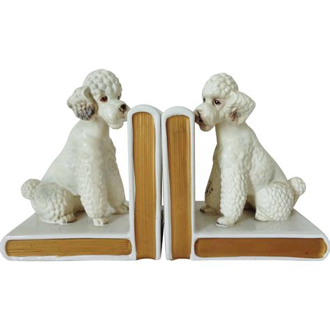 Pair Of Vintage Lefton Pottery French Poodle Bookends French Poodles