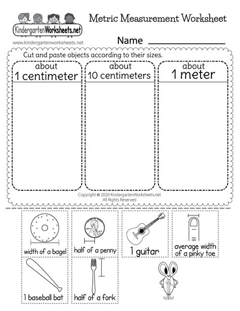 Metric Measurement Worksheet Free Kindergarten Math Worksheet For Kids