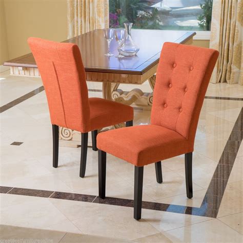 Separate furniture pieces include tables, chairs, sideboards, buffets, bar stools, pub chairs and much more. Set of 2 Deep Orange Button Tufted Fabric Dining Chairs # ...