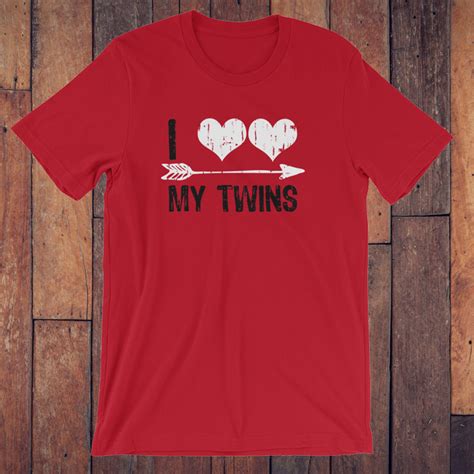 I Heart My Twins Valentines Day T Shirt Scrappin Twins