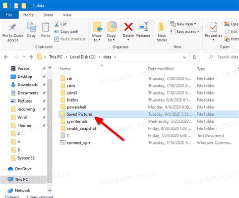 Change Or Restore Saved Pictures Folder Location In Windows 10