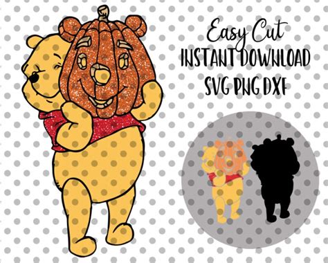 Halloween Pumpkin Winnie the Pooh SVG Easy Cut Layered by | Etsy