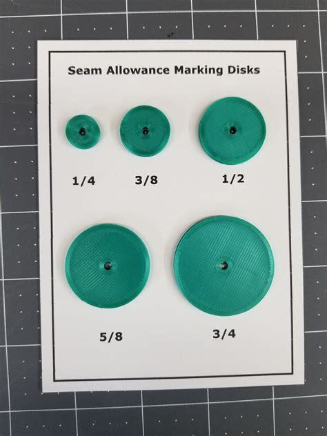 Seam Allowance Disc Set 5 Sizes Included Sewing Tool Etsy