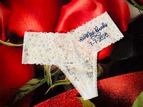 Personalized Mrs Underwear Wedding Panties Customized Embroidered Bridal See Through Lingerie
