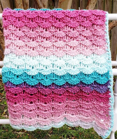 Mermaid Style Crocheted Baby Blanket Etsy