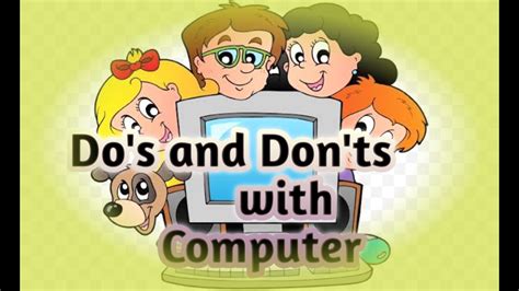 Dos And Donts With Computer Class 1 Chapter 4 Cbse What Are The