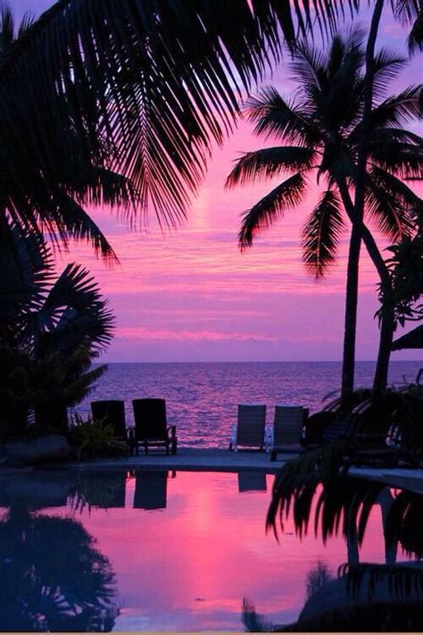 Pink Sunset Paradise Beautiful Sunset Beautiful Beaches Amazing