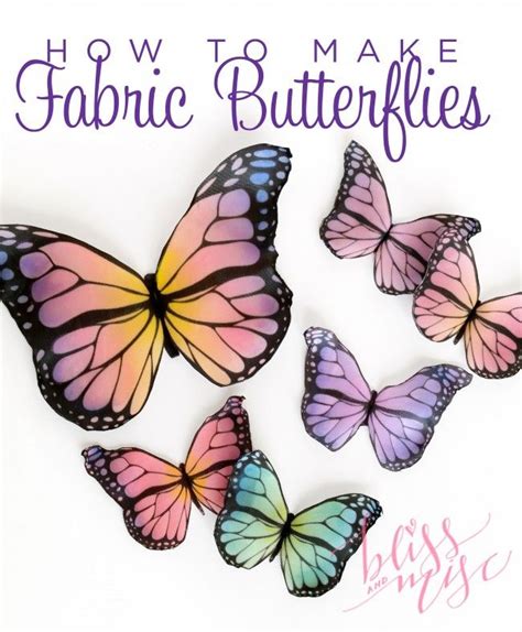 Four Butterflies With The Words How To Make Fabric Butterflies
