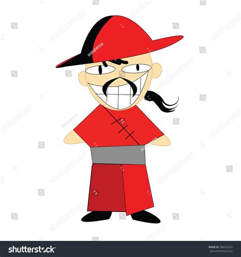 Funny Chinese Man Cartoon Character Stock Vector 288502316 Shutterstock