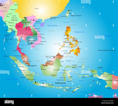 Southeast Asia Map Stock Photo Alamy