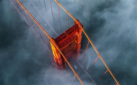 Download Wallpapers Golden Gate Bridge Fog Morning San Francisco