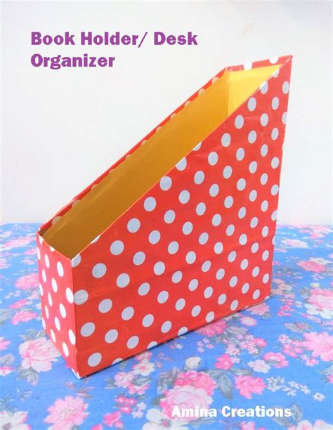 Amina Creations Diy Book Holder Desk Organizer From Cereal Box