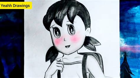How To Draw Shizuka From Doraemon Step By Step Shizuka Drawing With