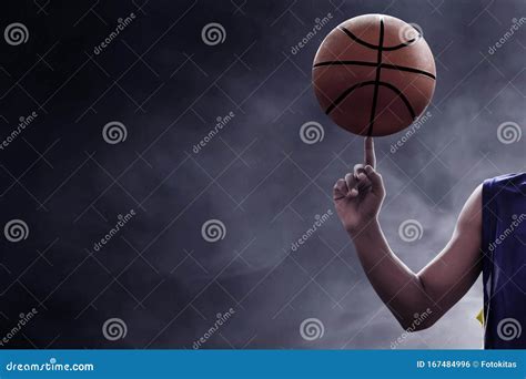 Basketball Player Spinning A Ball Stock Photo Image Of Basket