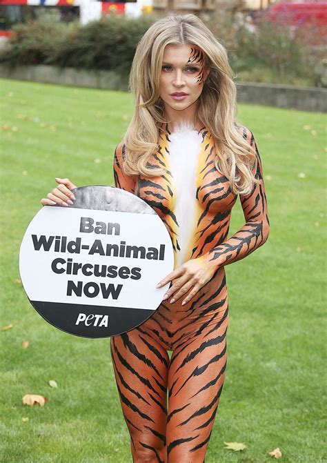 Joanna Krupa Bodypaint While Protesting Outside Westminster In London
