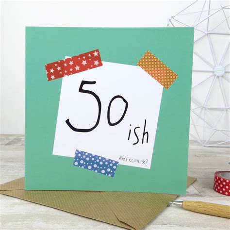 Birthday 50ish Whos Counting Funny Birthday Card By Wink Design