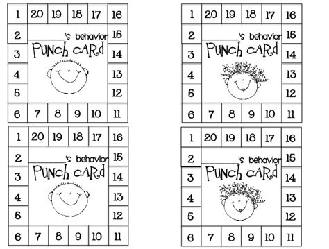 behavior punch cards teaching pinterest behavior punch cards punch and cards