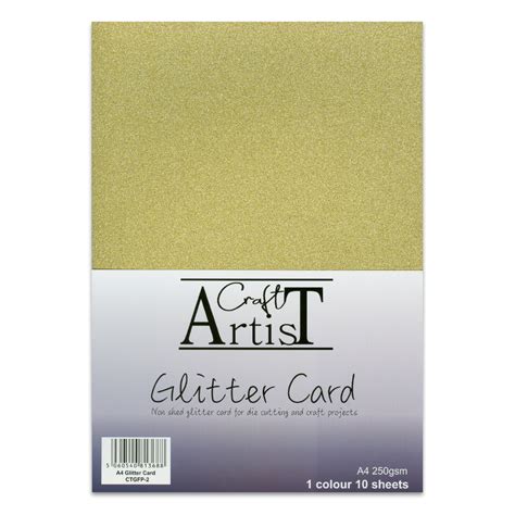 Crafts Too Ltd Craft Artist A4 Glitter Card Gold