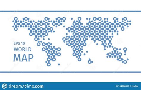 Simplified Symbolic Dotted World Map Stock Vector Illustration Of