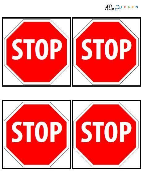 Stop Sign Flashcards 3 Pages Flashcards Life Skills Classroom