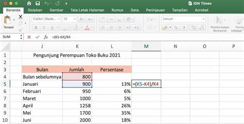Langkah Untuk Menghitung Persentase Di Excel