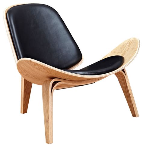 Accent chair fabric accent chair modern design leisure soft upholstered high back fabric accent chair with metal legs for living room. Duo Co Modern Leather Lounge Chair, Shell Mid-Century, Ash ...