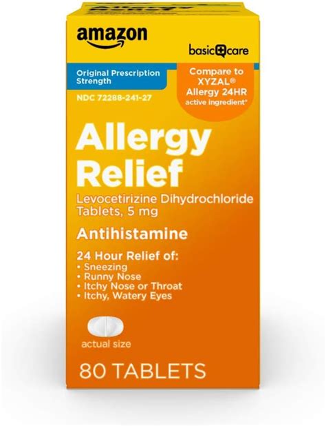 Amazon Basic Care 24 Hour Allergy Relief Levocetirizine