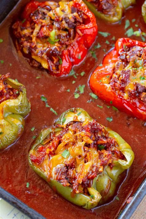 bbq beef stuffed peppers