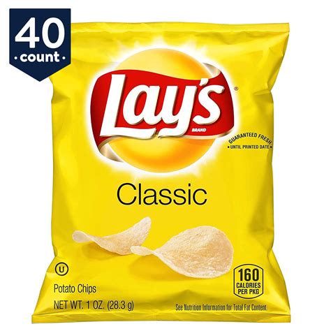 Lay S Potato Chips Classic 1 Oz Bags 40 Count Walmart Com