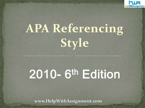 Download Apa Referencing Style Guide 6th Edition Free Helperaf