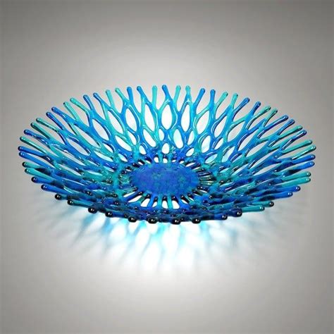 Fused Glass Art Sea Coral Bowl Ocean Life Tablescapes Etsy Sea Glass Art Fused Glass Art