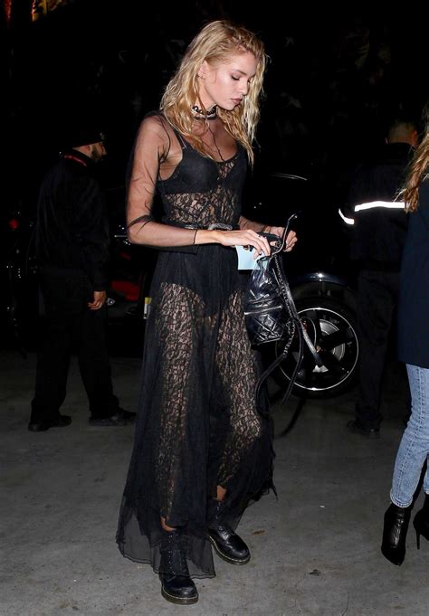Stella Maxwell in a Black See-Through Dress Arrives at the Elton John ...
