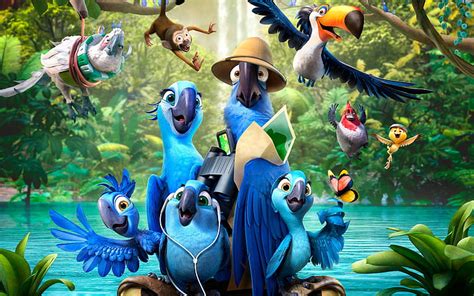 Hd Wallpaper Birds Blue Cartoon Movie Rio 2 Wallpaper Flare