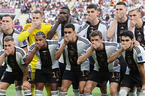 Fifa World Cup 2022 Germany Players Cover Their Mouths In Protest